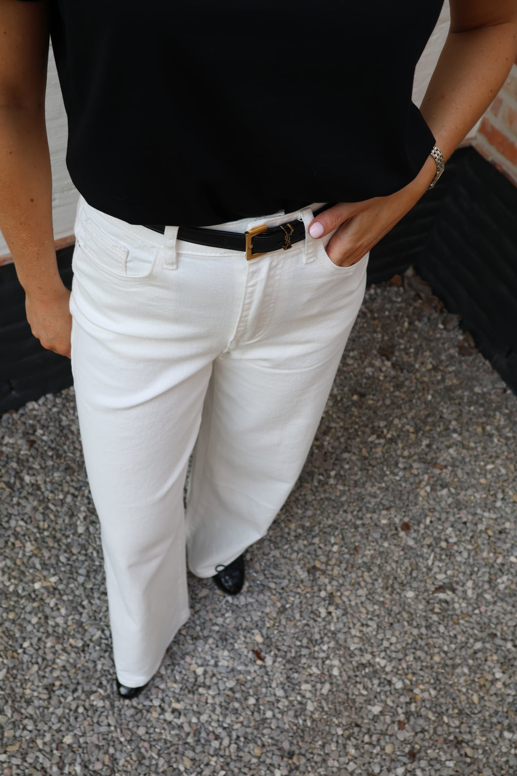 Mona wide leg jeans wit