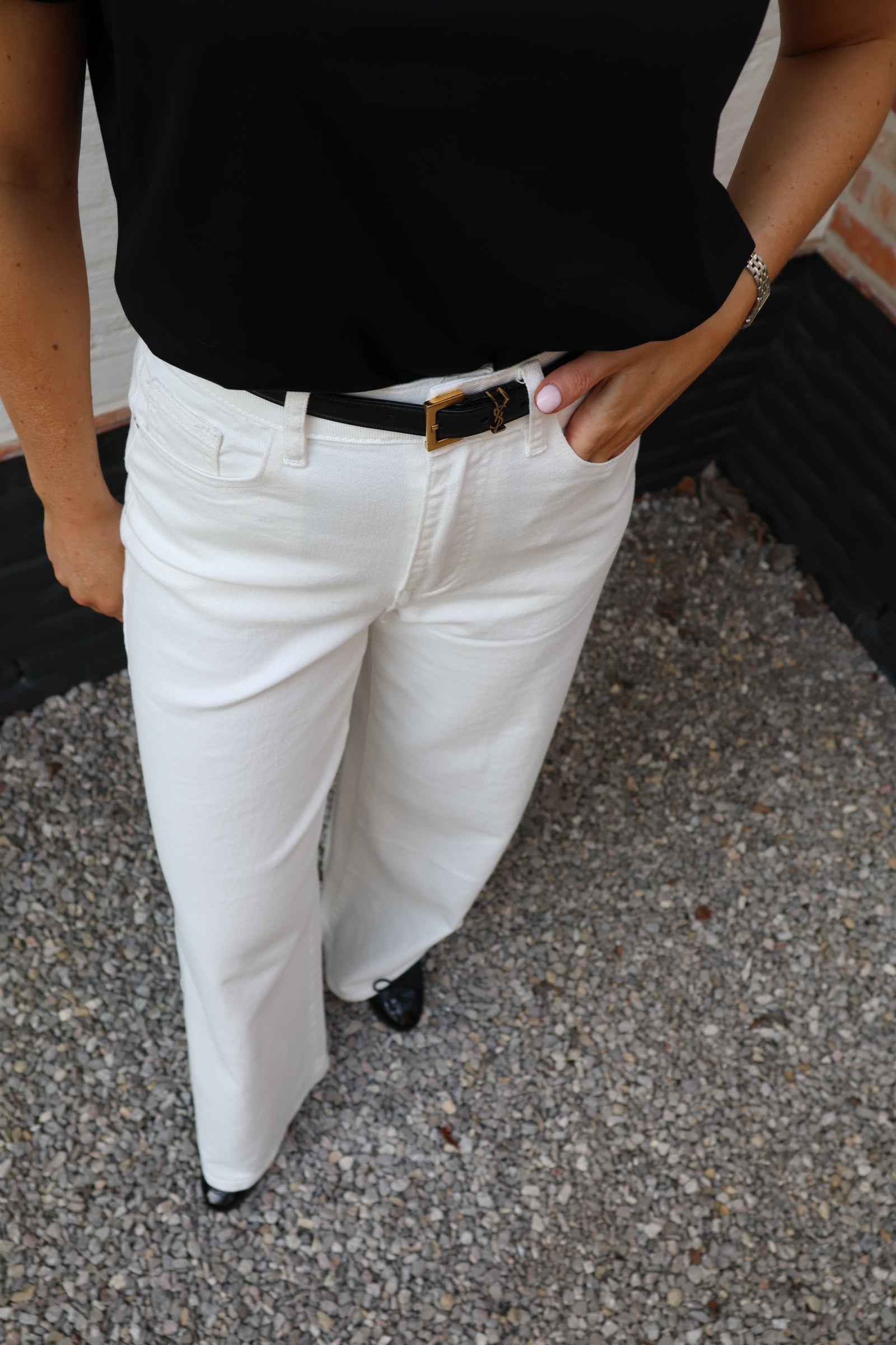 Mona wide leg jeans wit