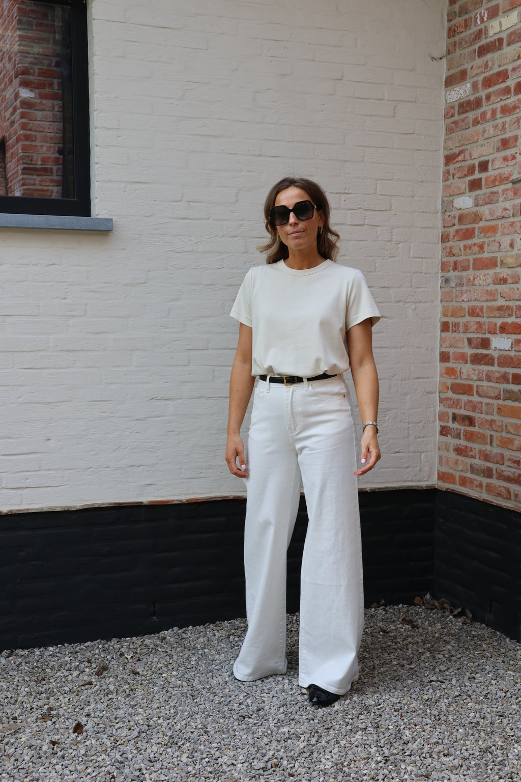 Mona wide leg jeans wit