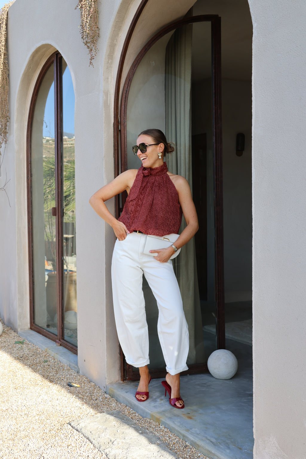 Noralie balloon jeans wit