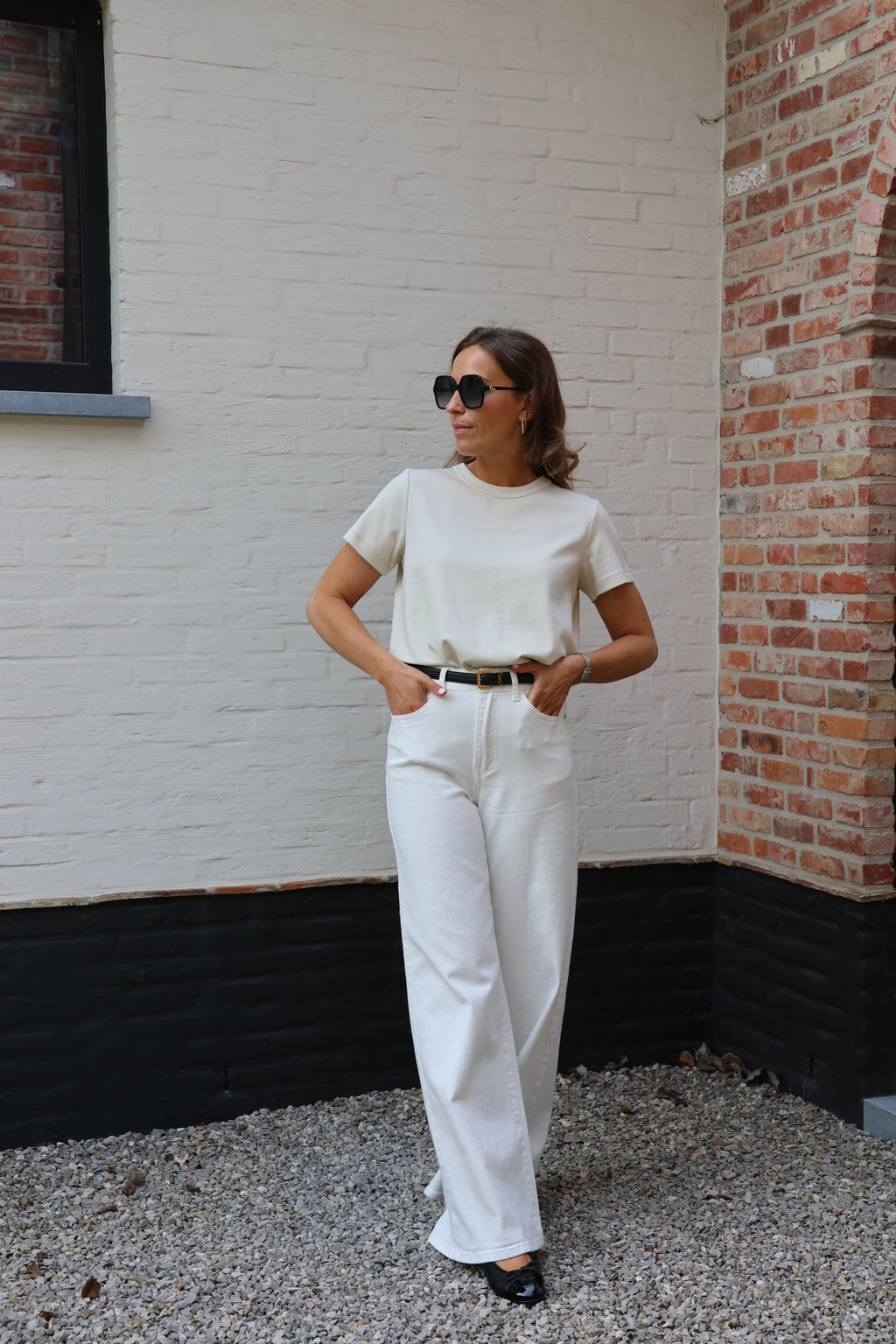 Mona wide leg jeans wit