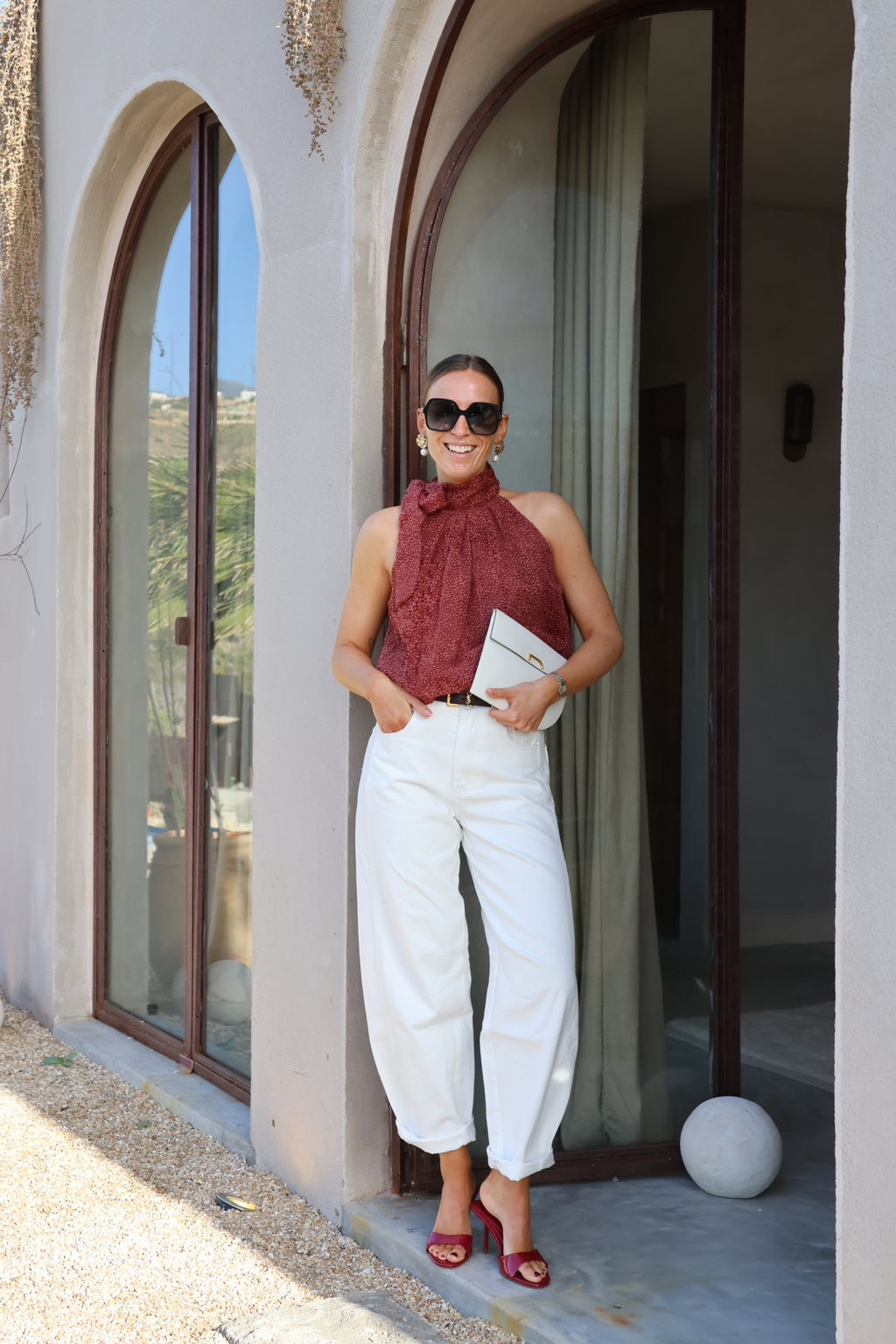 Noralie balloon jeans wit