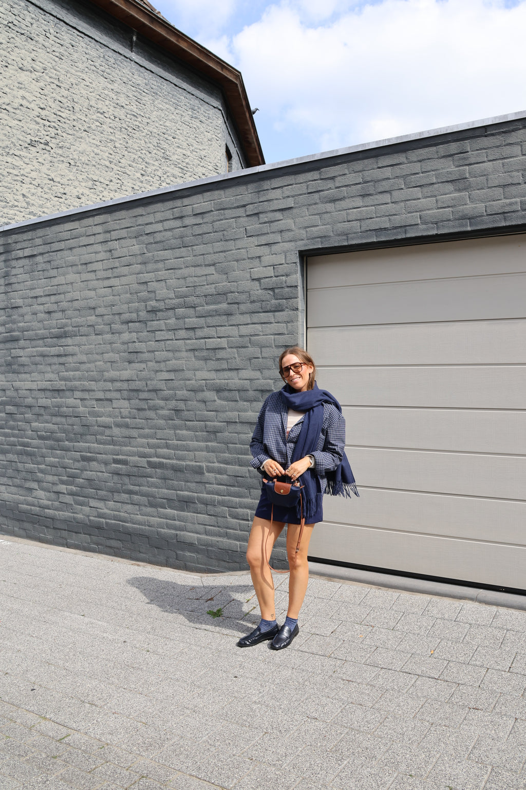 Hailey marine skort met riempje