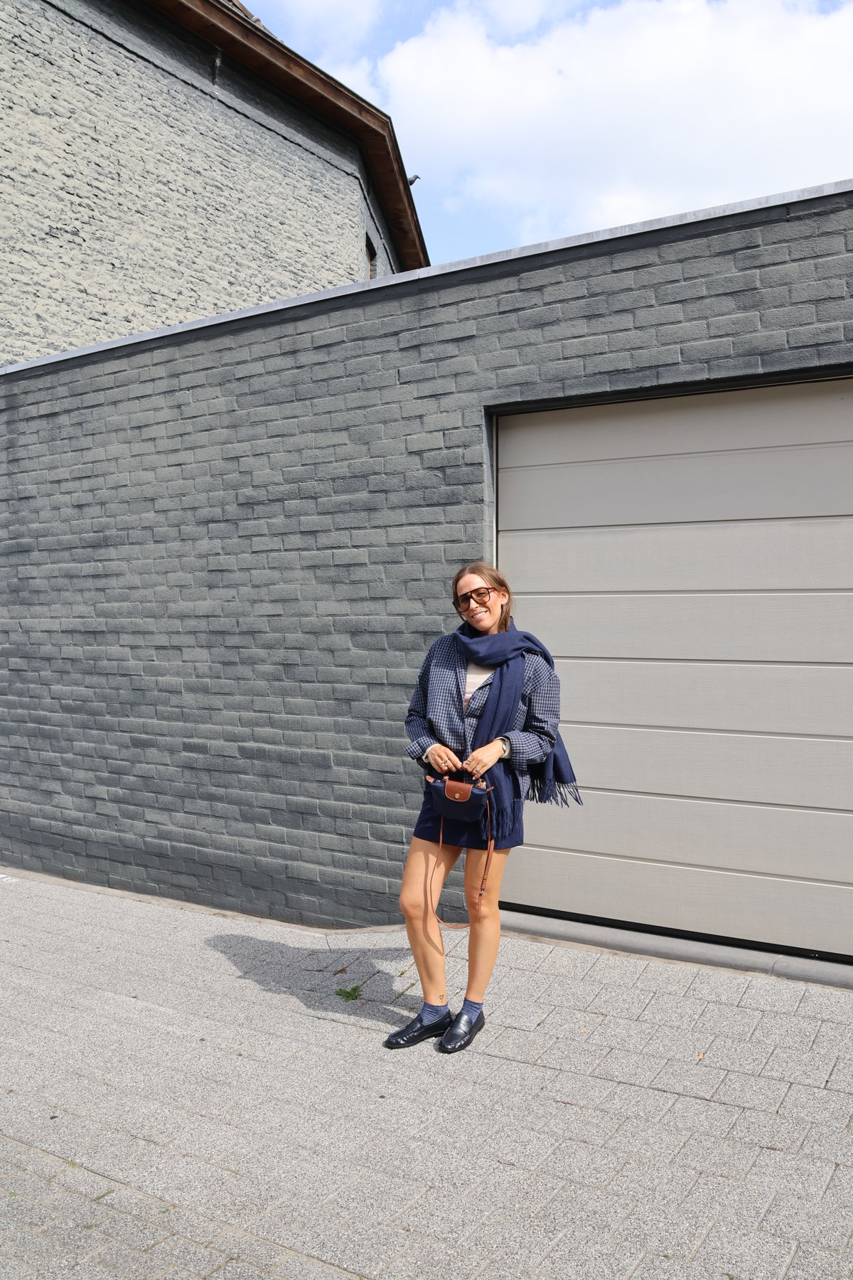 Hailey marine skort met riempje