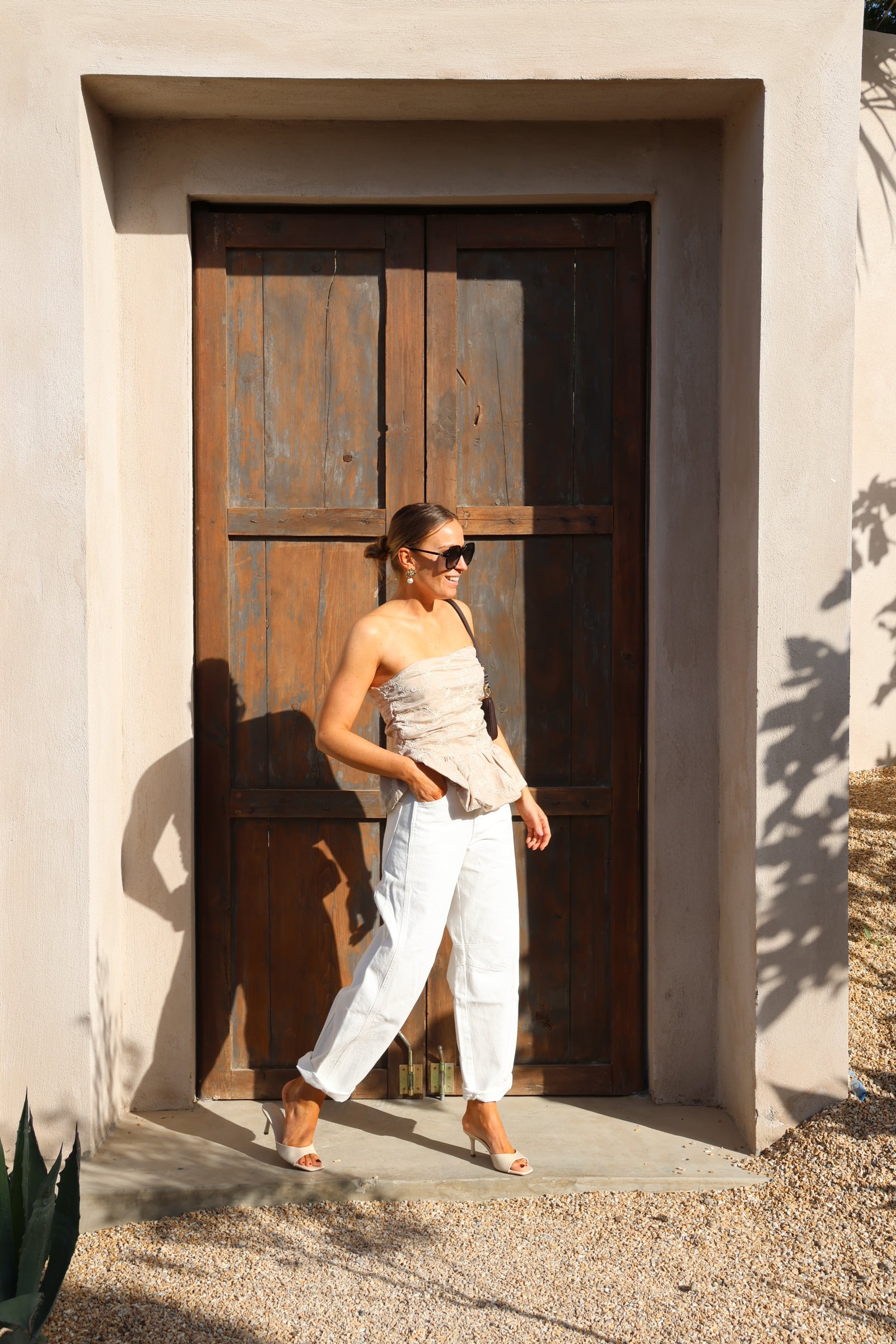 Noralie balloon jeans wit