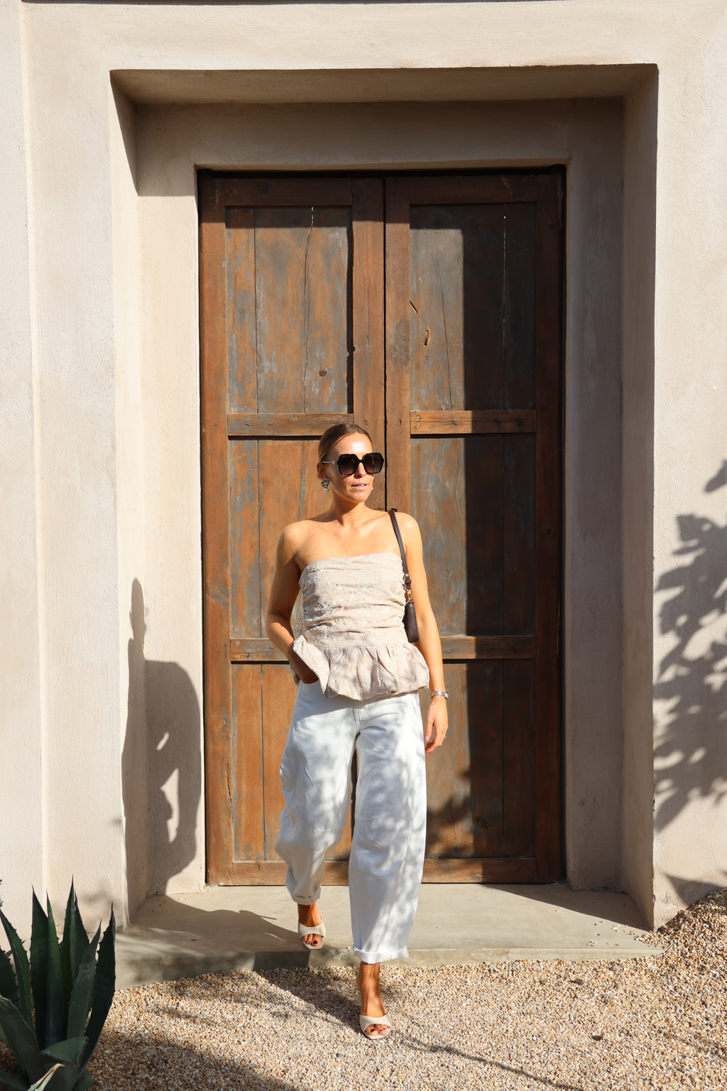 Noralie balloon jeans wit