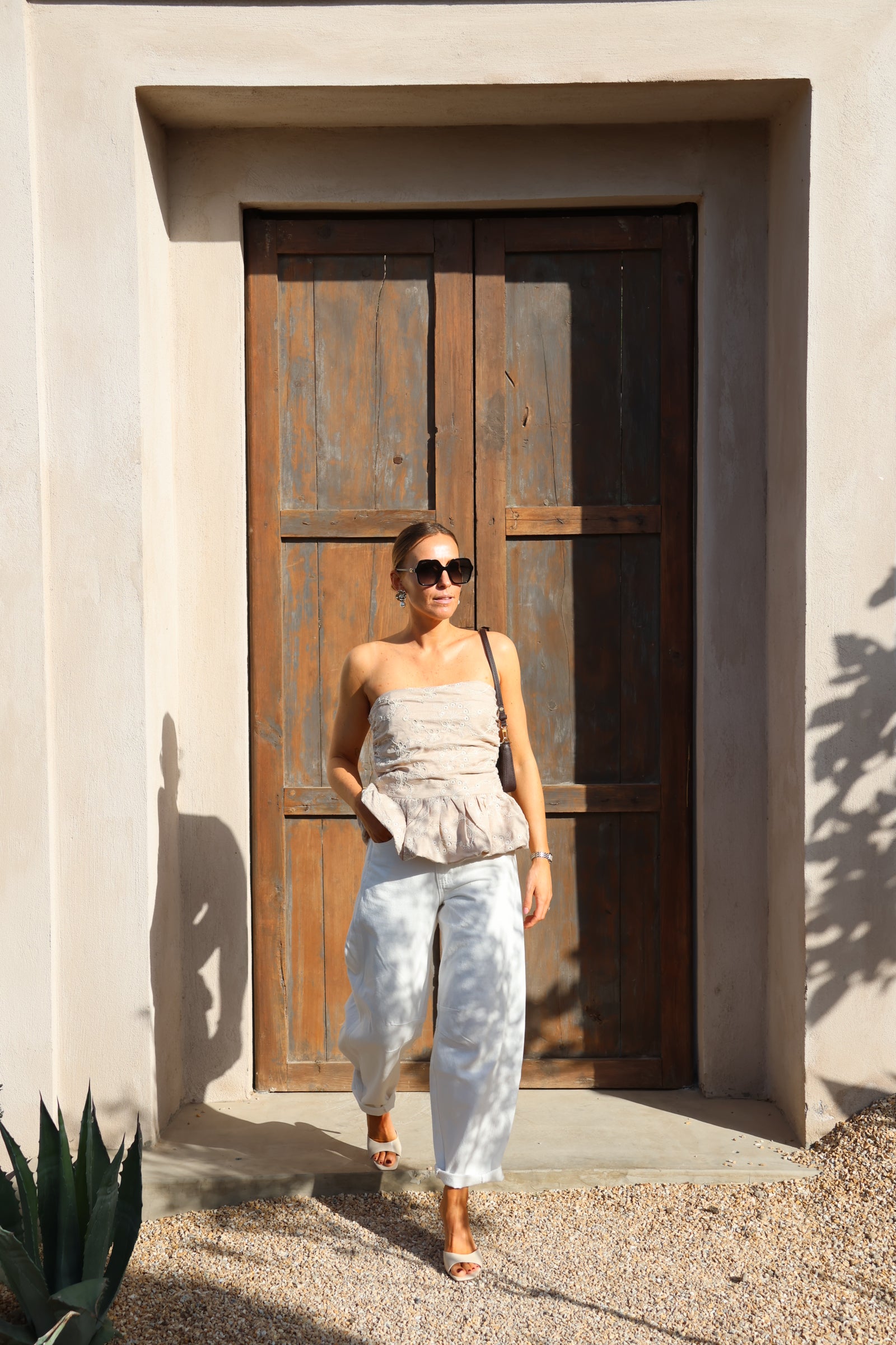 Noralie balloon jeans wit