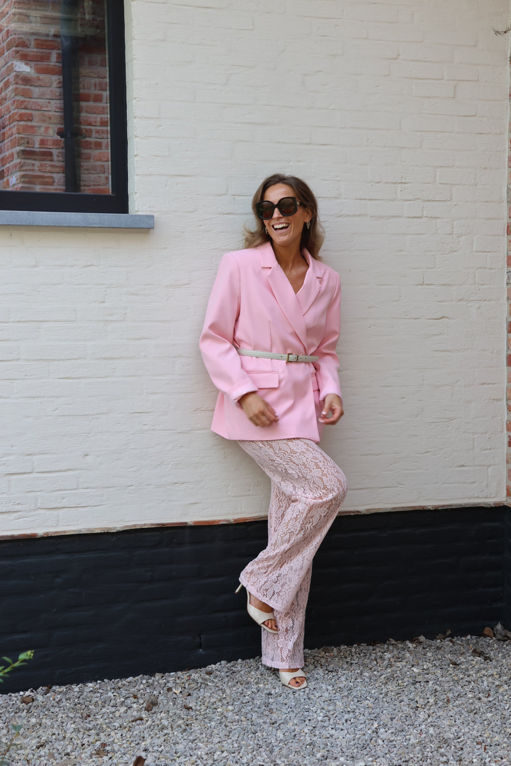 Olga lace trousers roze