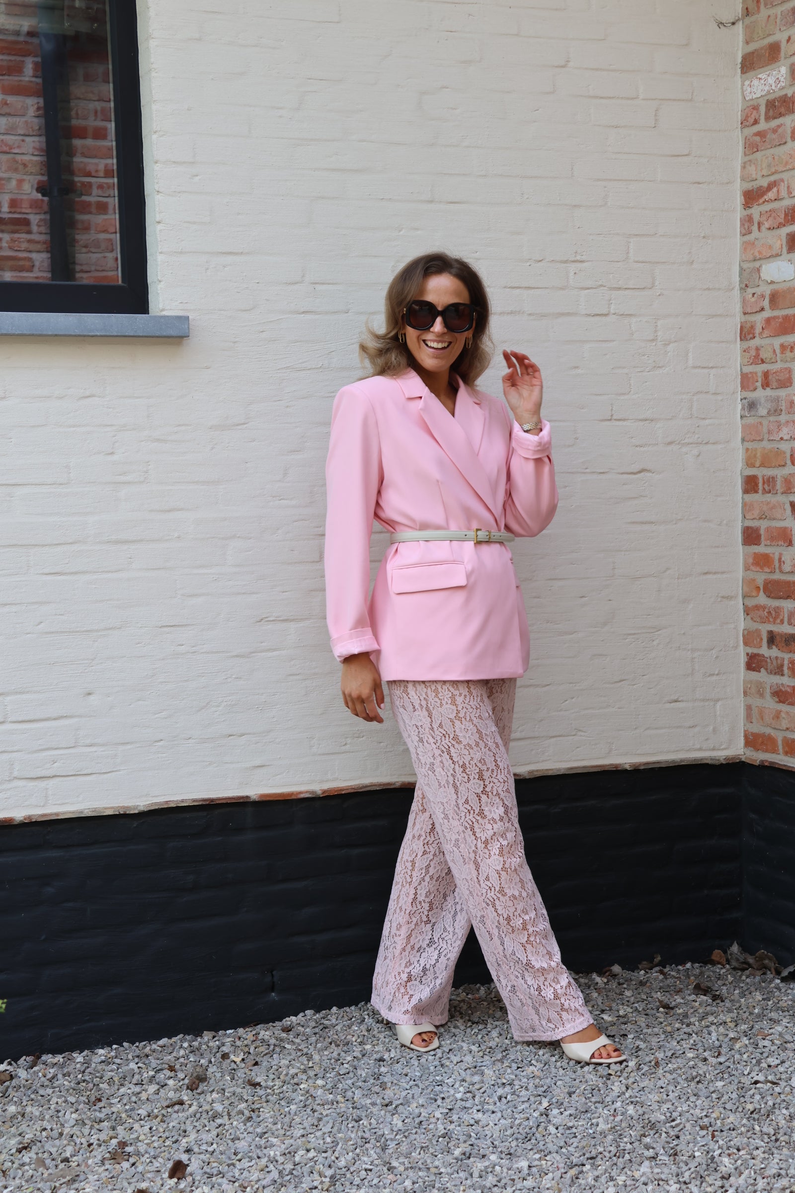 Olga lace trousers roze
