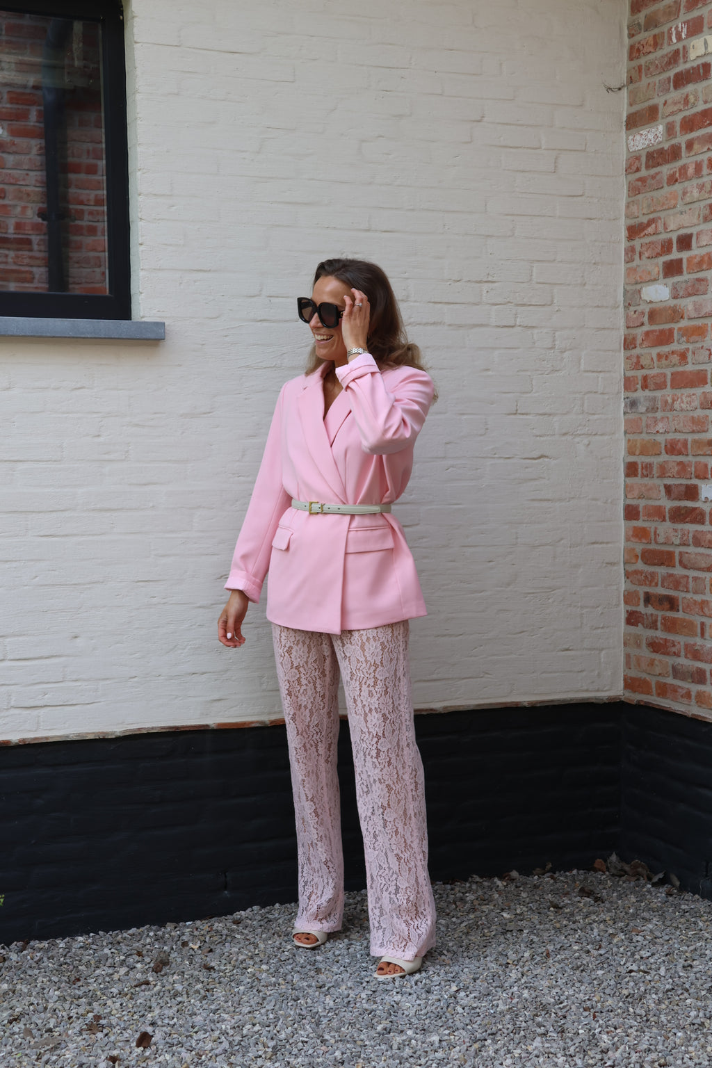 Olga lace trousers roze