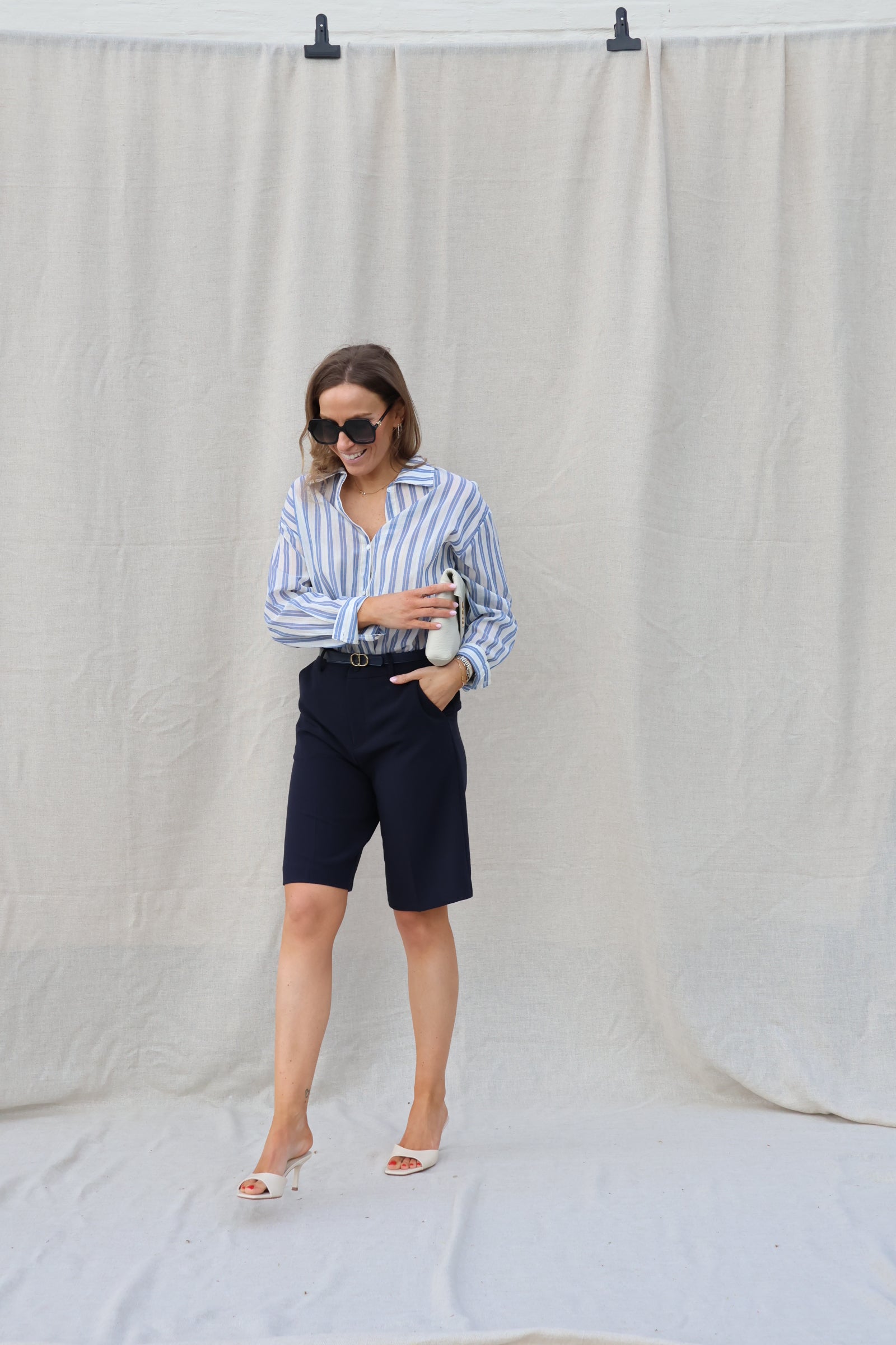 Eva gestreept hemd blauw