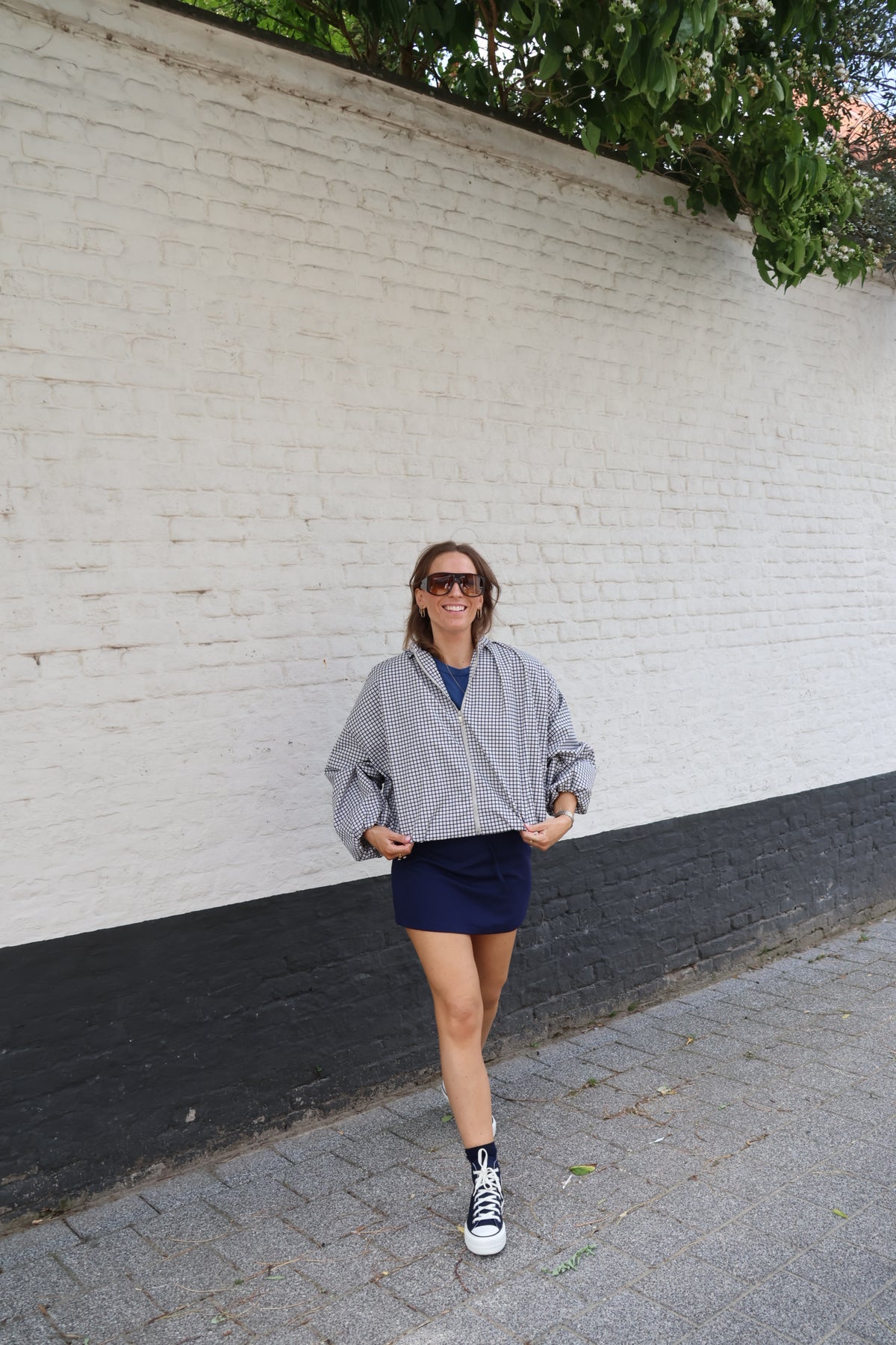 Hailey marine skort met riempje