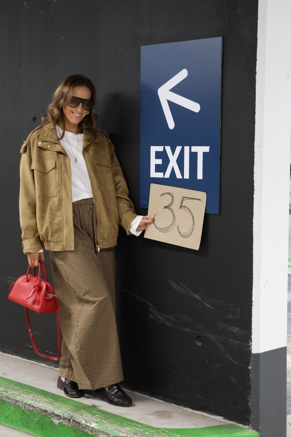 Anna carreaux balloon broek camel