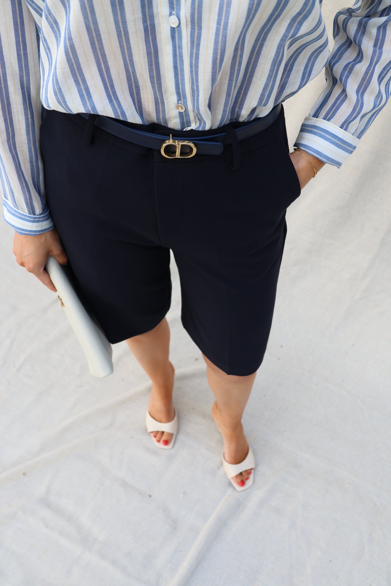 Elise halflange pantalon marine