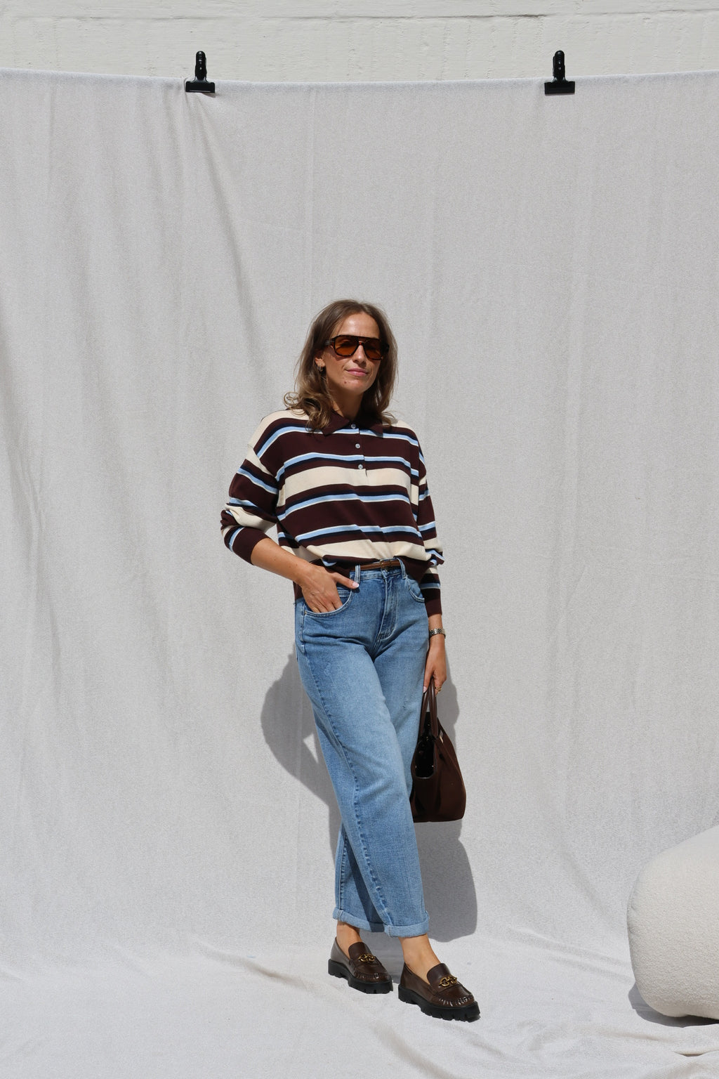 PRE-ORDER Mauren striped polo knit