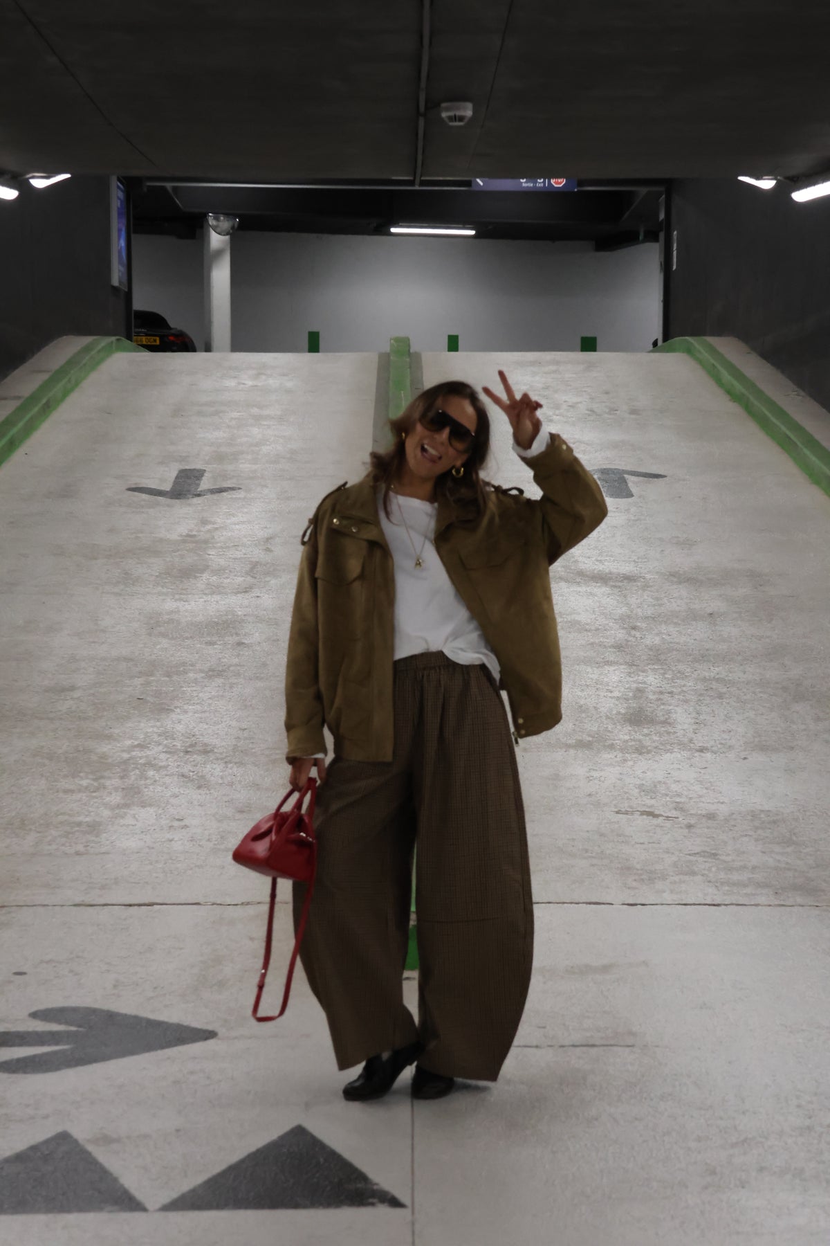 Anna carreaux balloon broek camel
