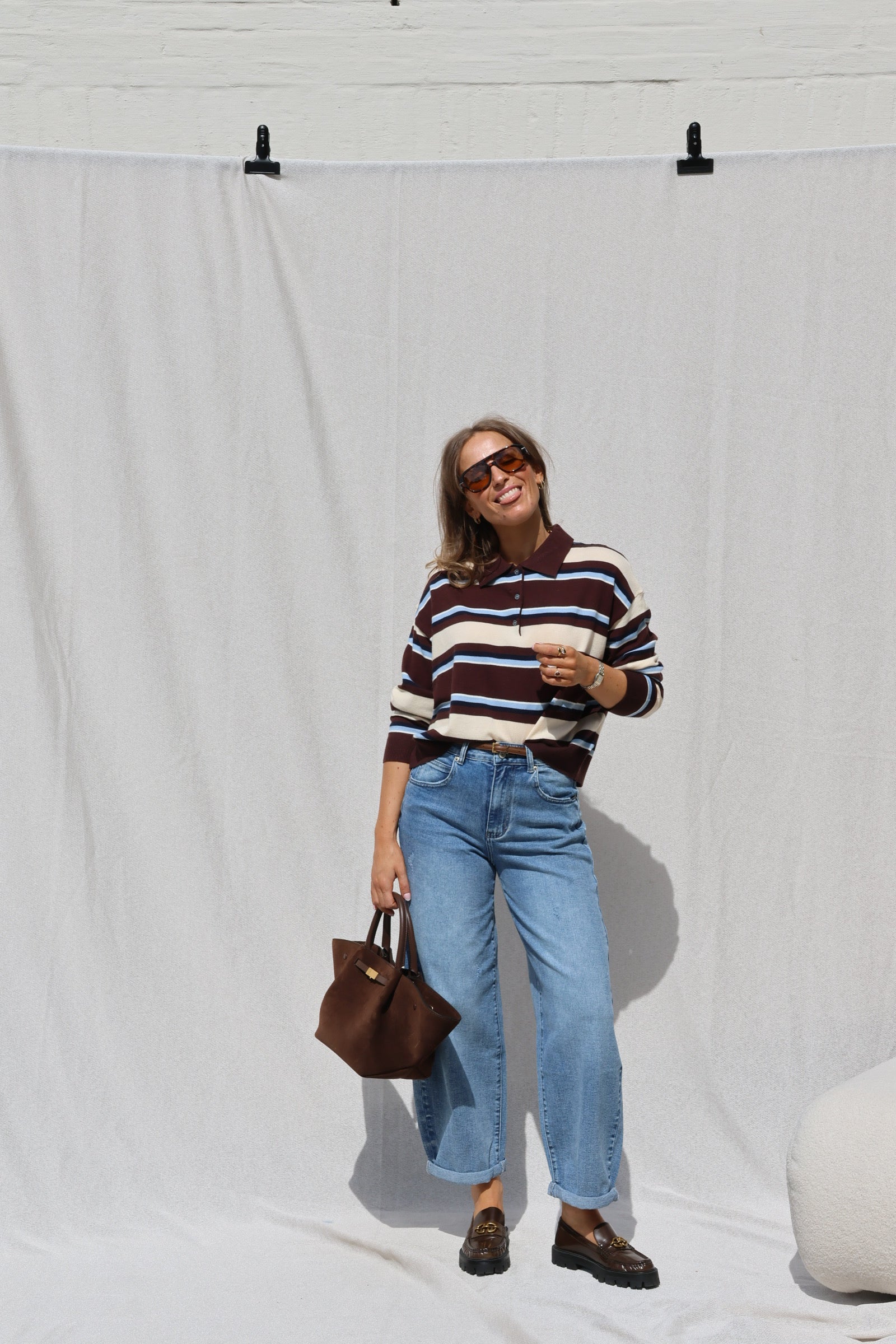 PRE-ORDER Mauren striped polo knit