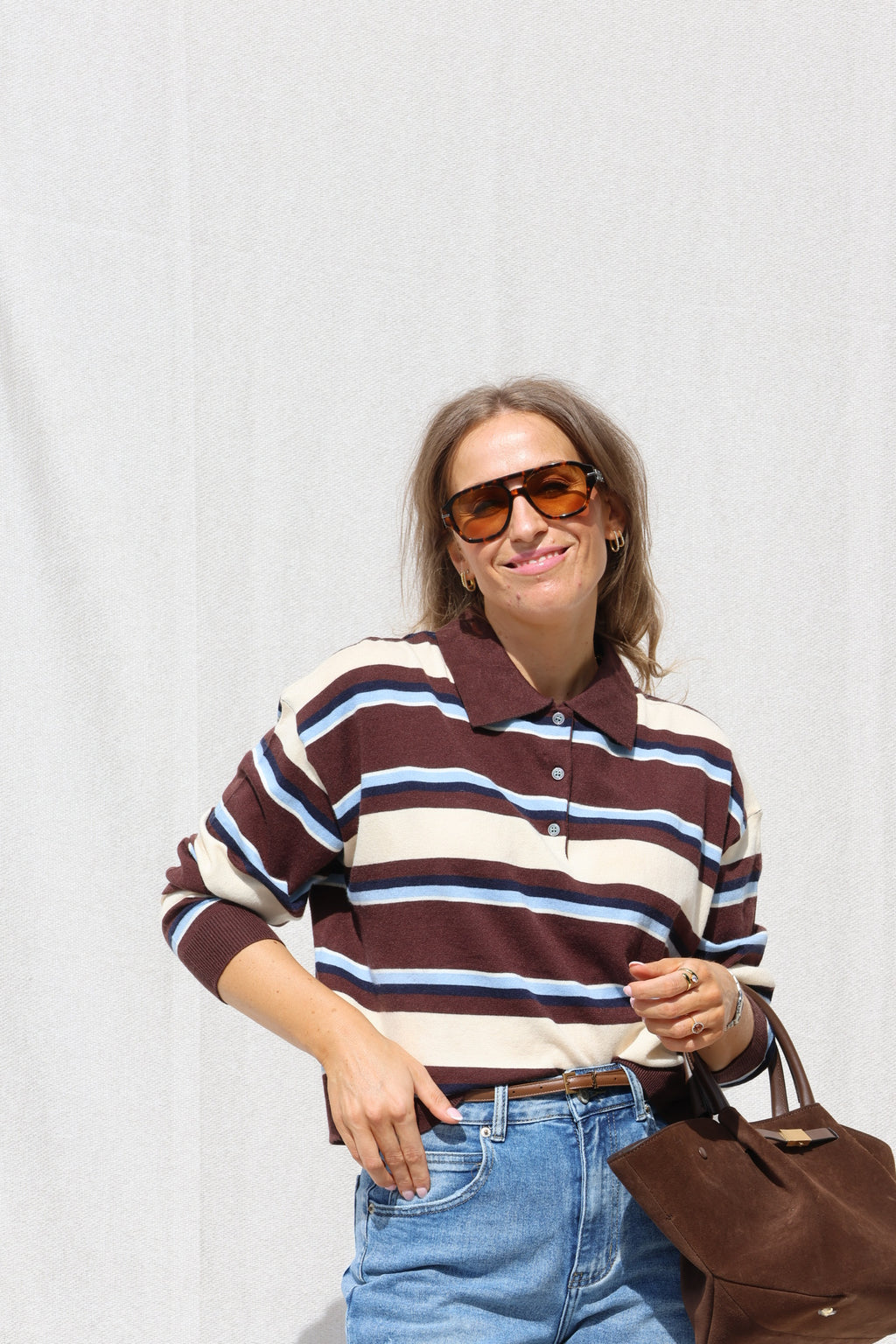 PRE-ORDER Mauren striped polo knit