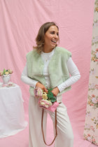 Faux fur vestje mintgroen