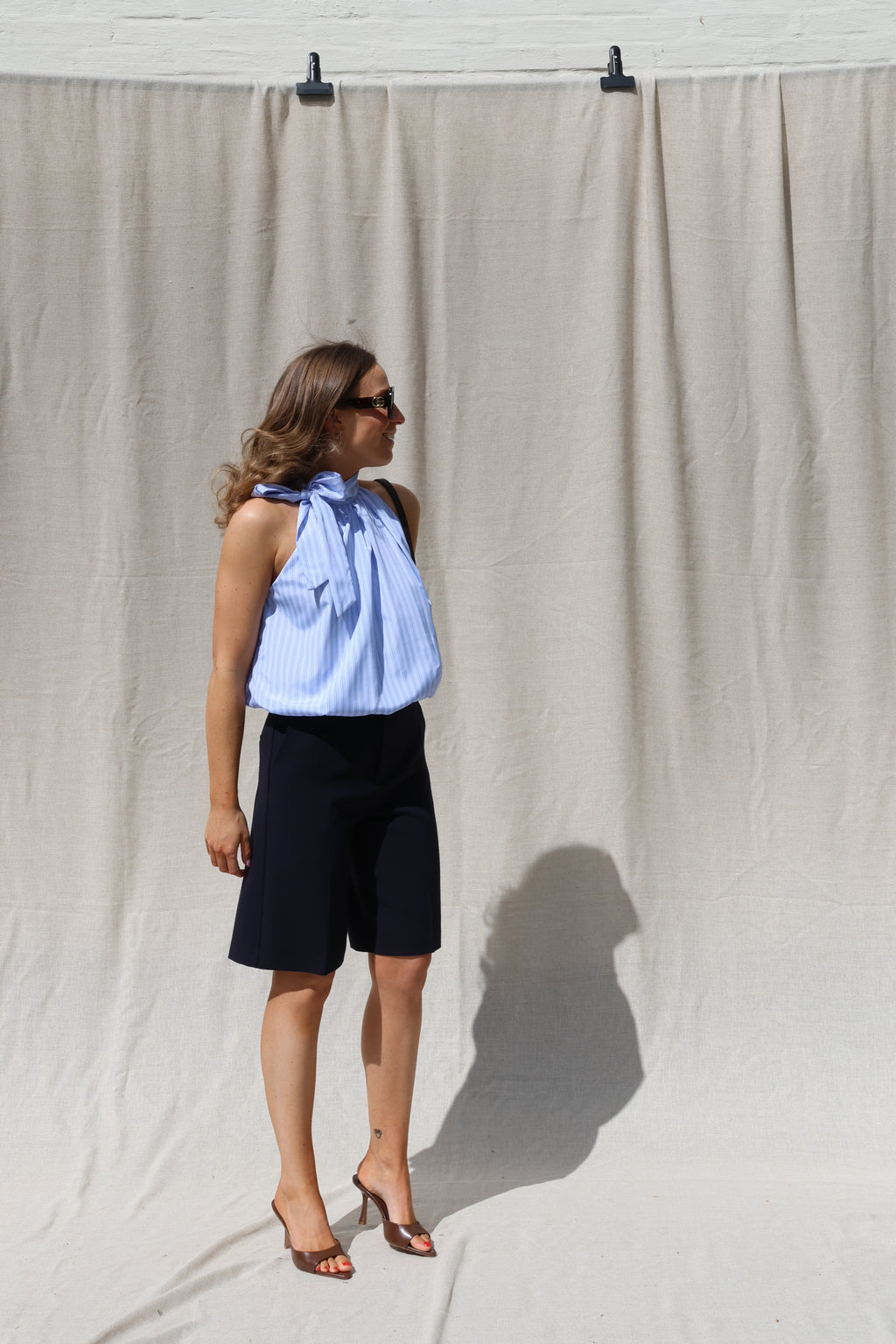 Elise halflange pantalon marine