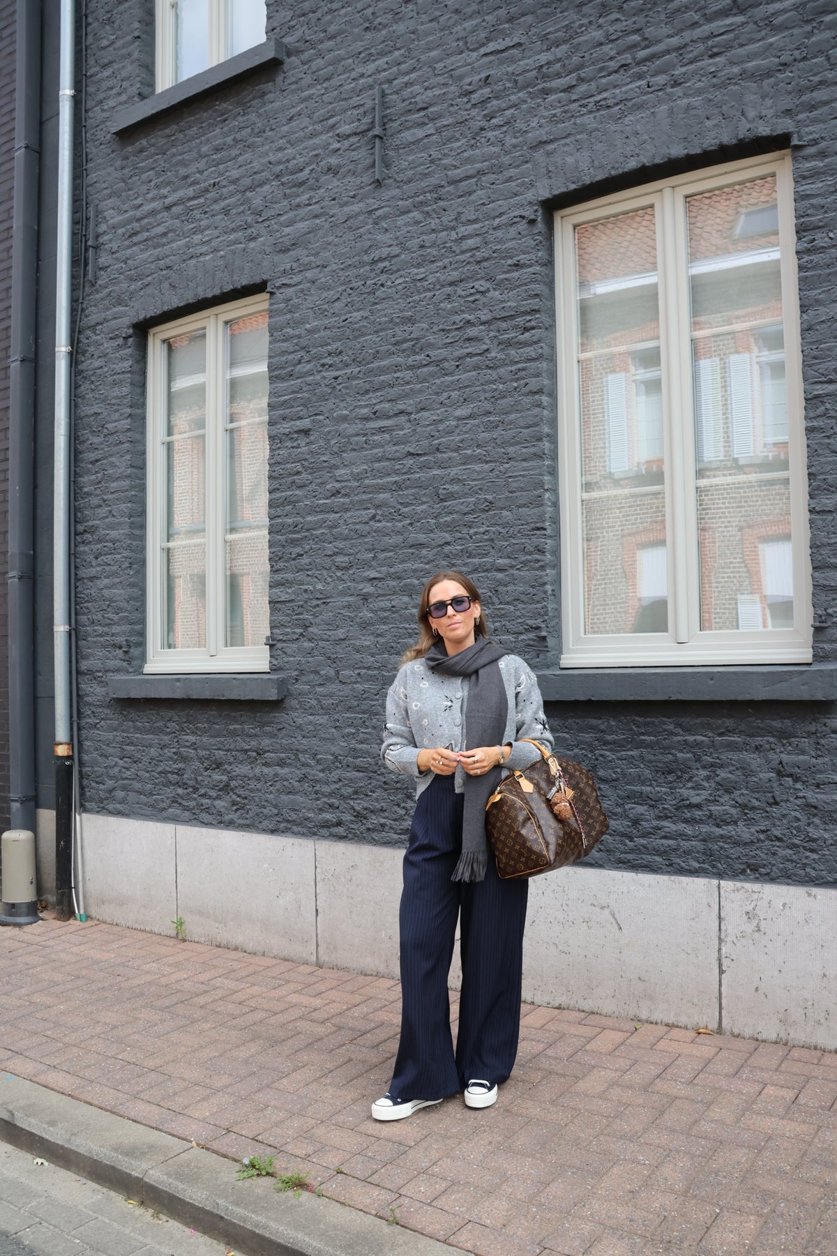 Elke pantalon met krijtstreep