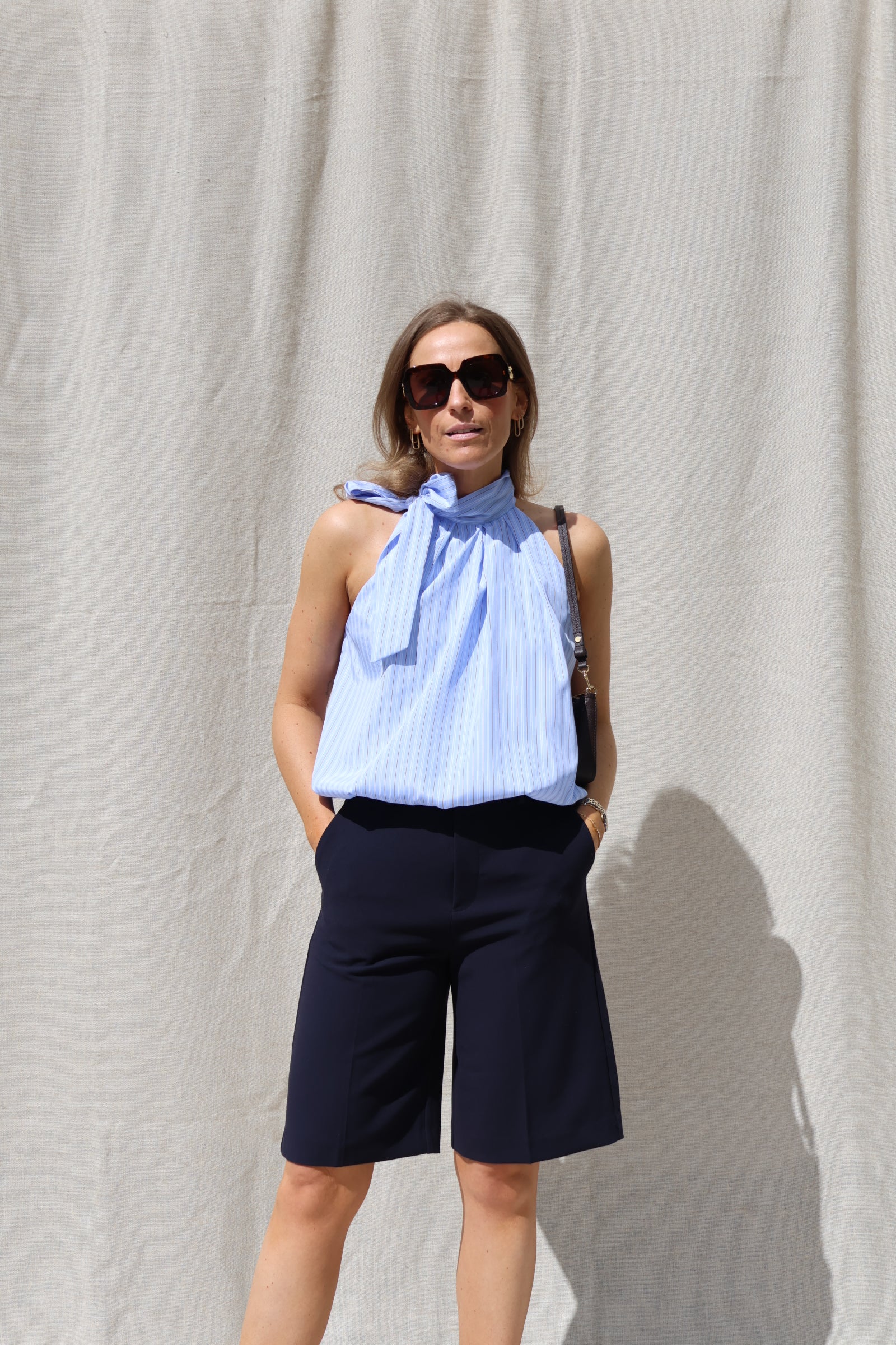 Elise halflange pantalon marine