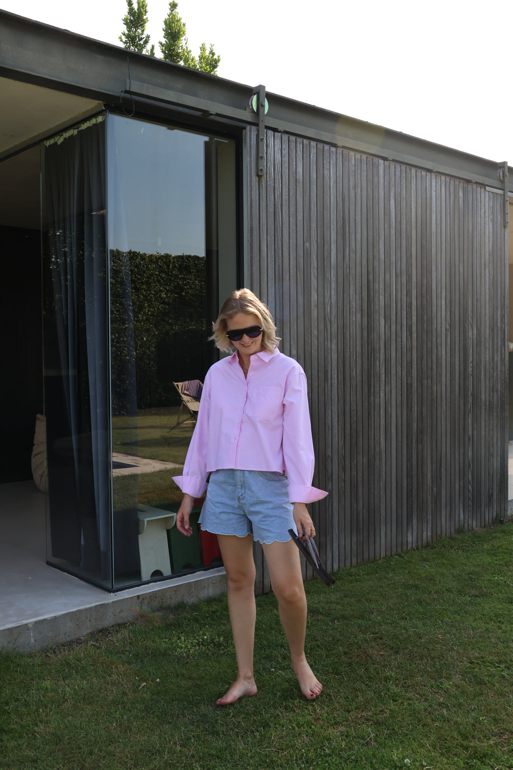 Millie cropped hemdje roze