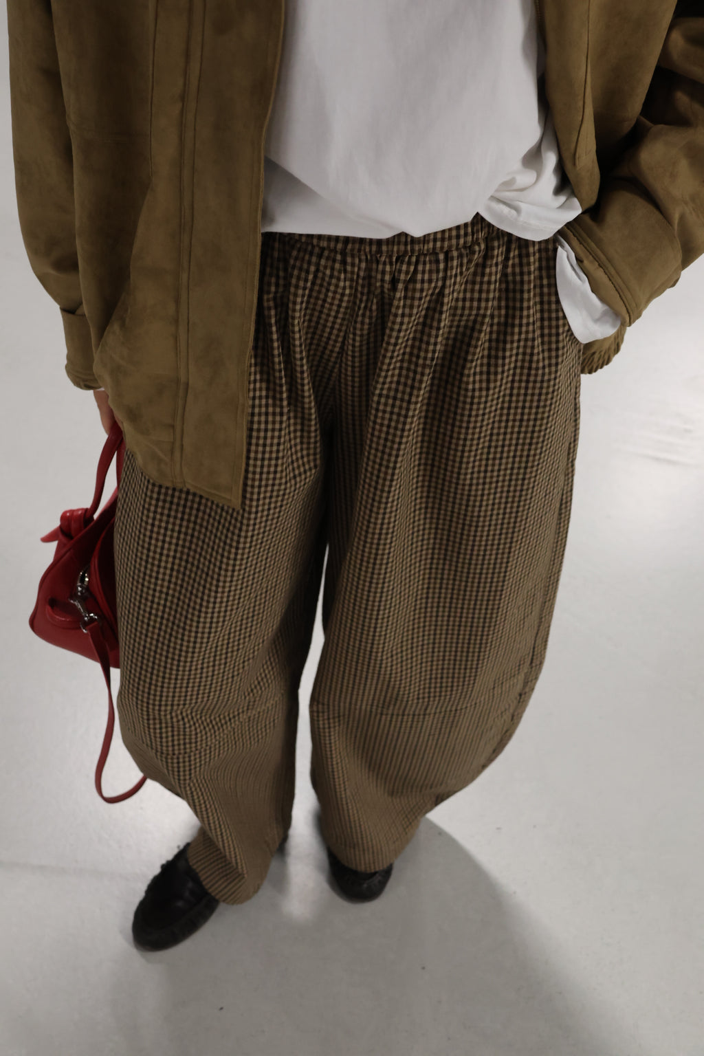 Anna carreaux balloon broek camel