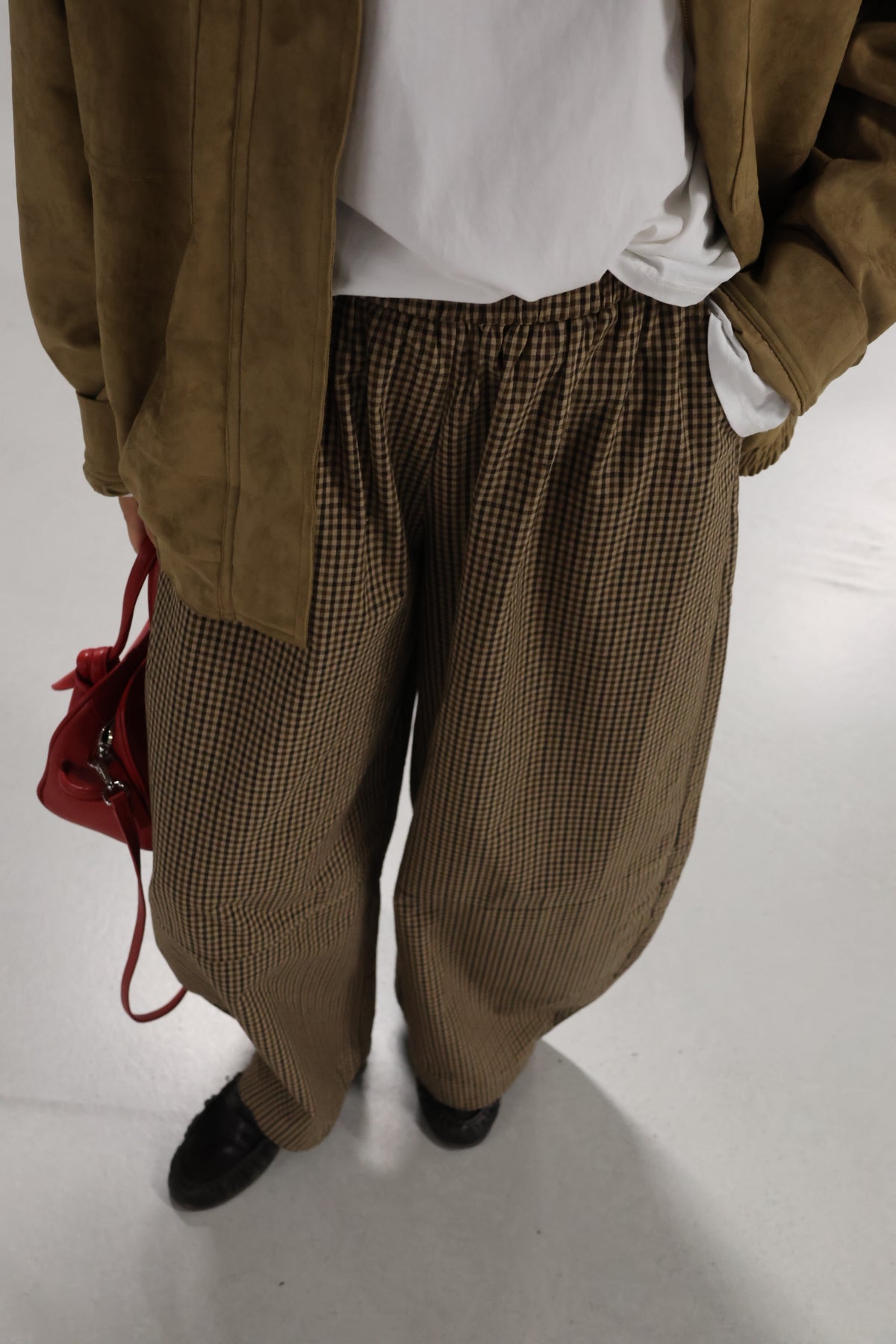 Anna carreaux balloon broek camel