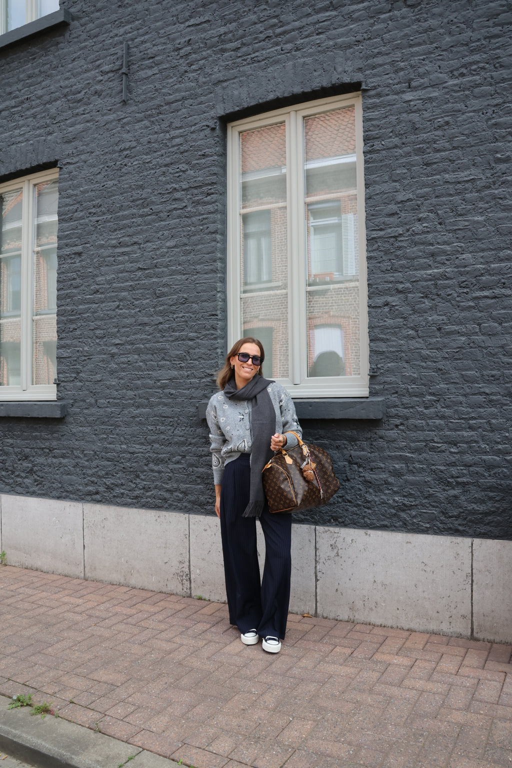 Bibi cardigan met paisley print grijs