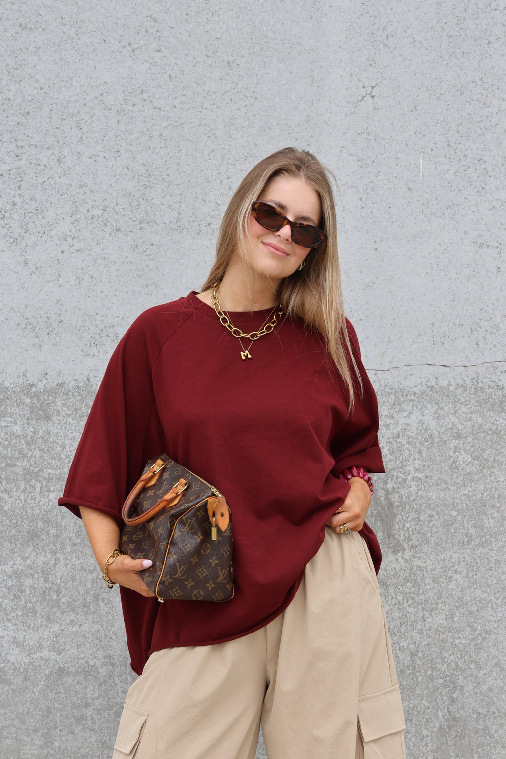 Gulia oversized T-shirt bordeaux