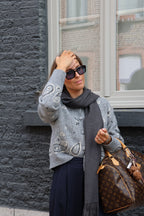 Bibi cardigan met paisley print grijs