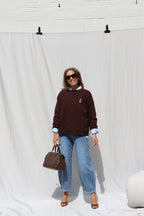 Clarisse sweater met beertje bruin