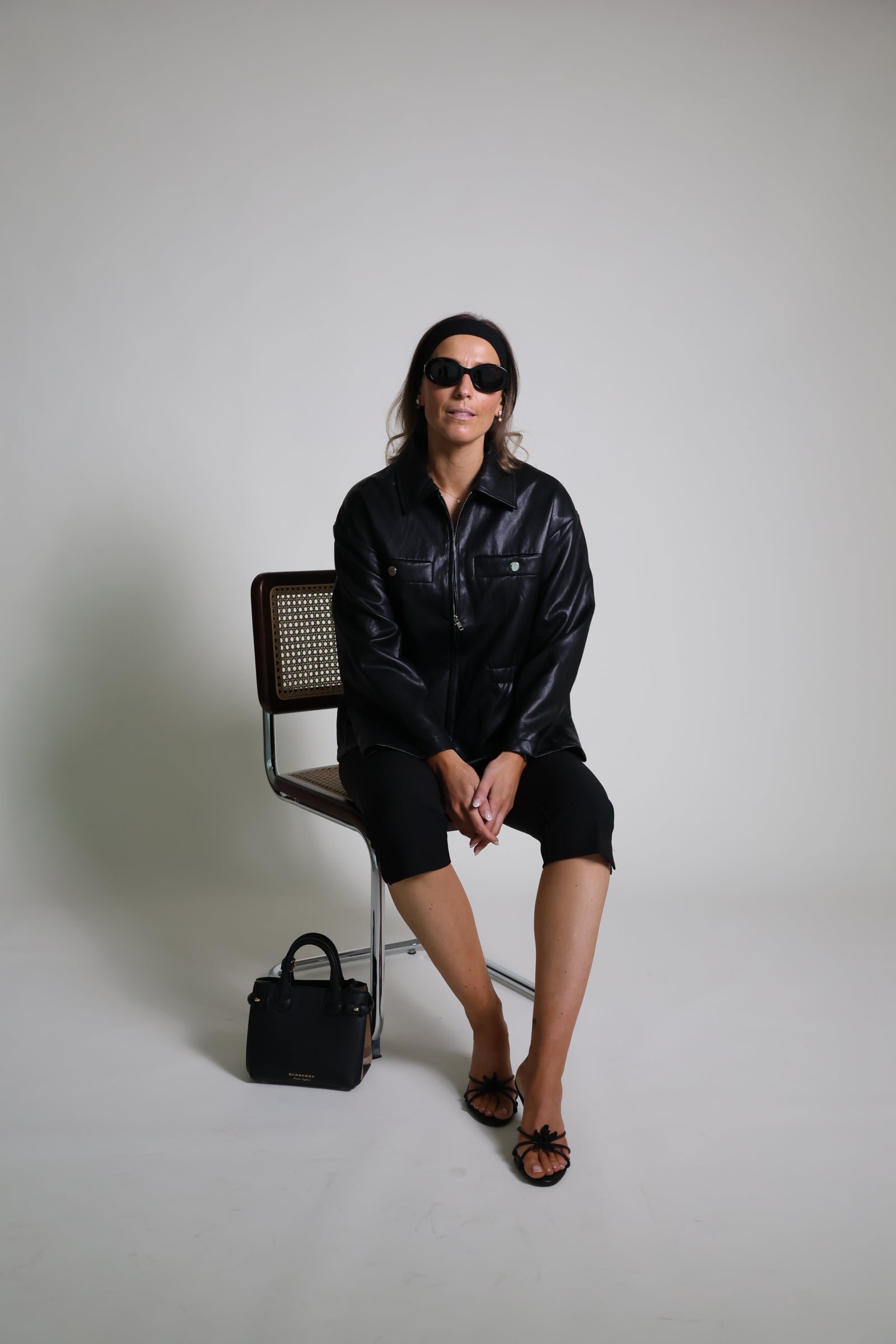 Amelia faux leather jas zwart