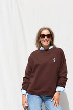 Clarisse sweater met beertje bruin