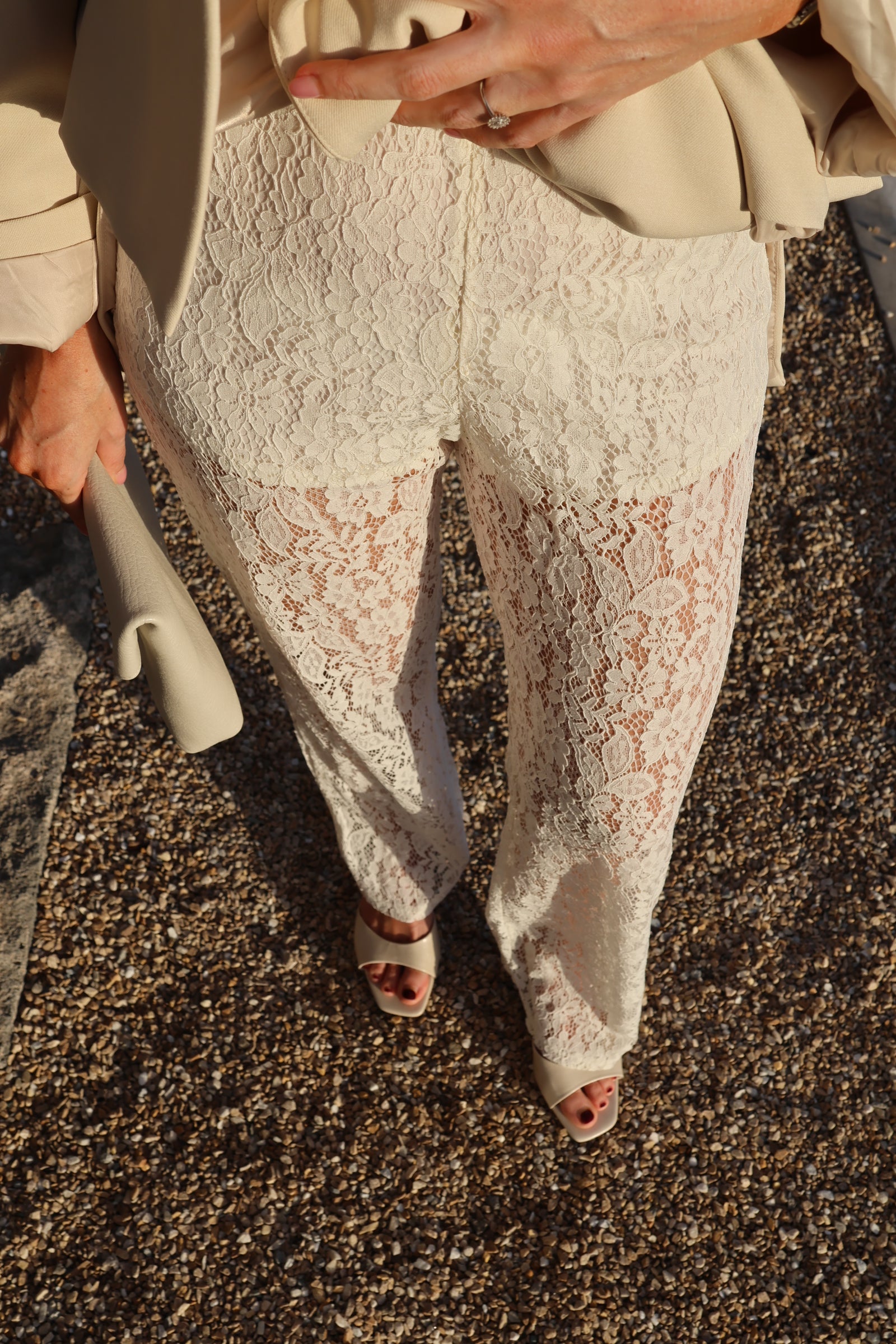 Olga lace trousers ecru