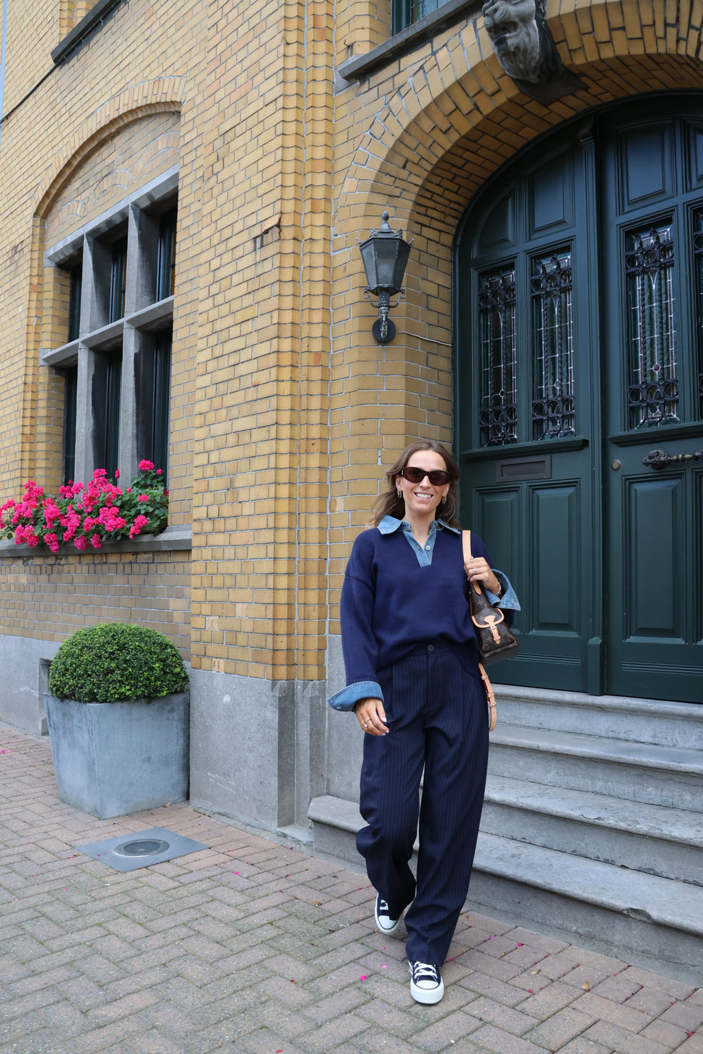 Elke pantalon met krijtstreep