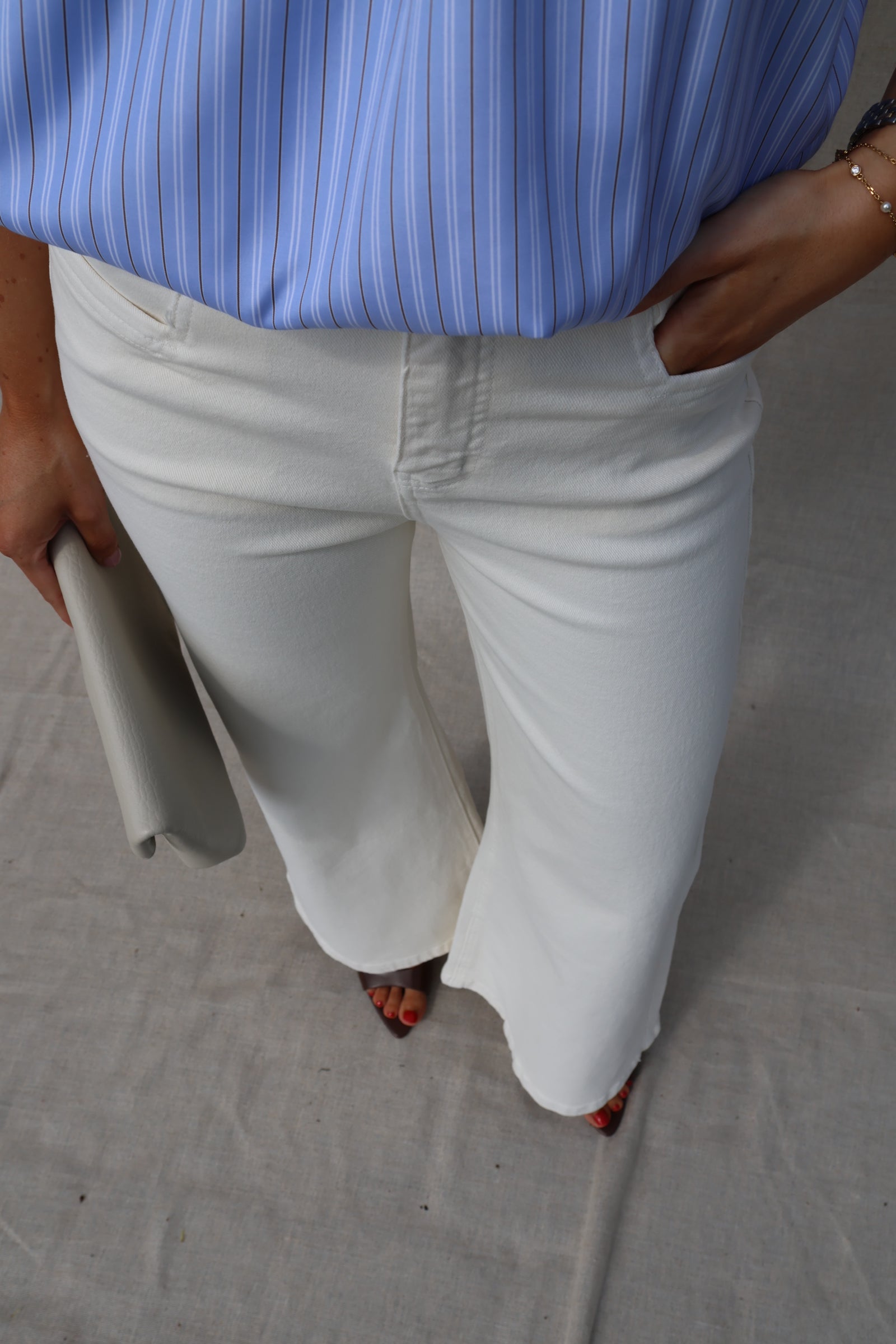 Aline flared jeans ecru