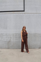 Yara top bruin met strikdetail