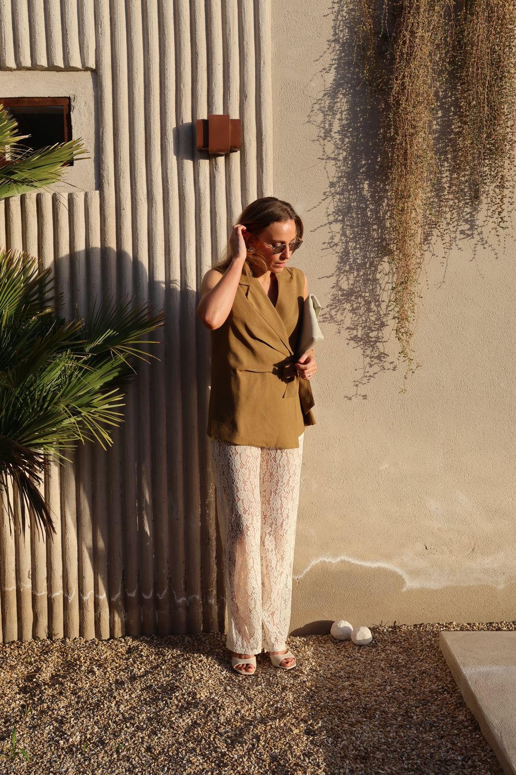 Olga lace trousers ecru