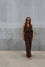 Yara top bruin met strikdetail