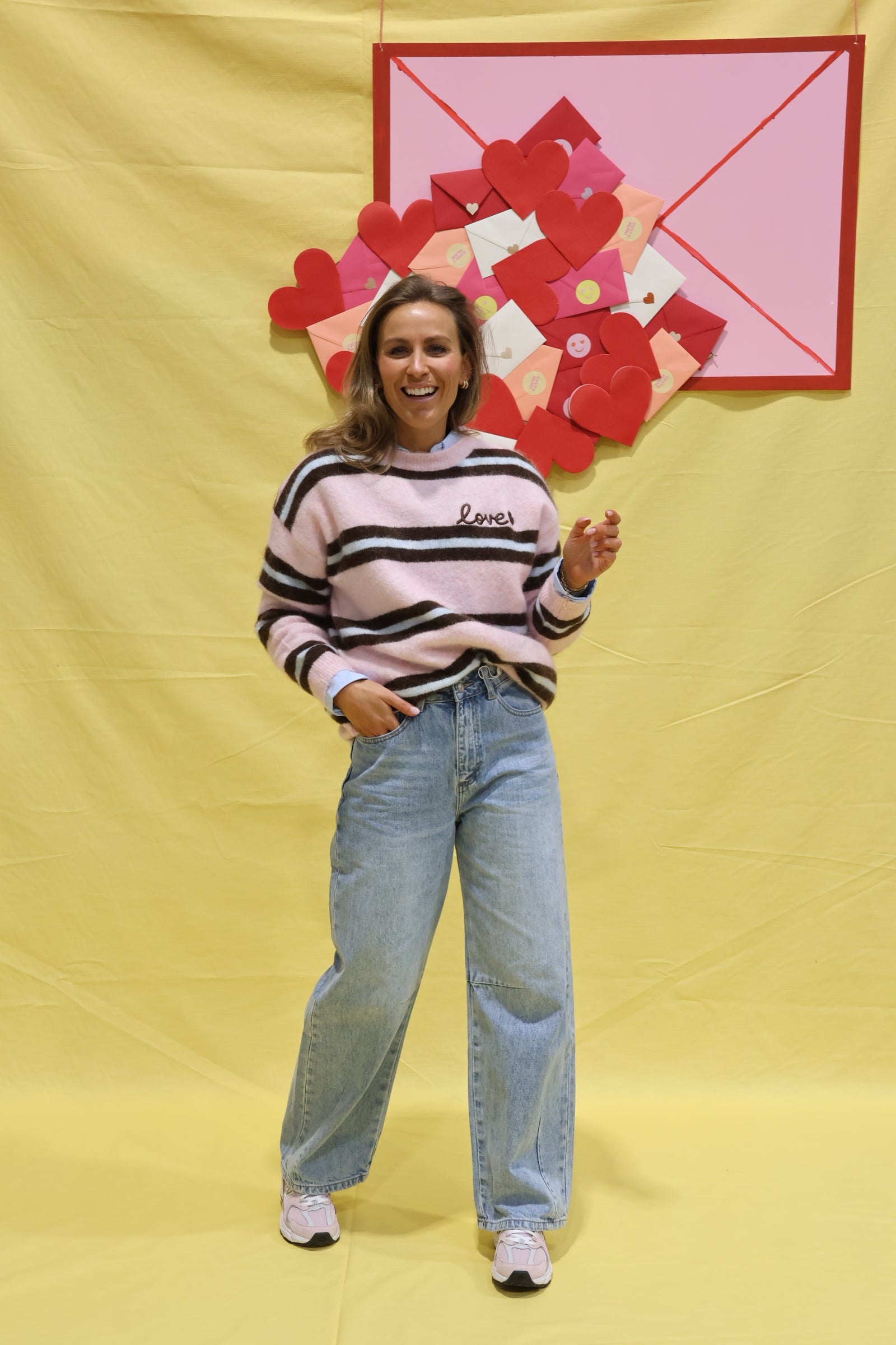 Mina love knit roze/bruin