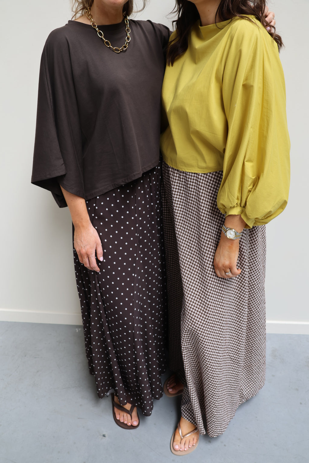 Vive blouse met wijde mouwen oker