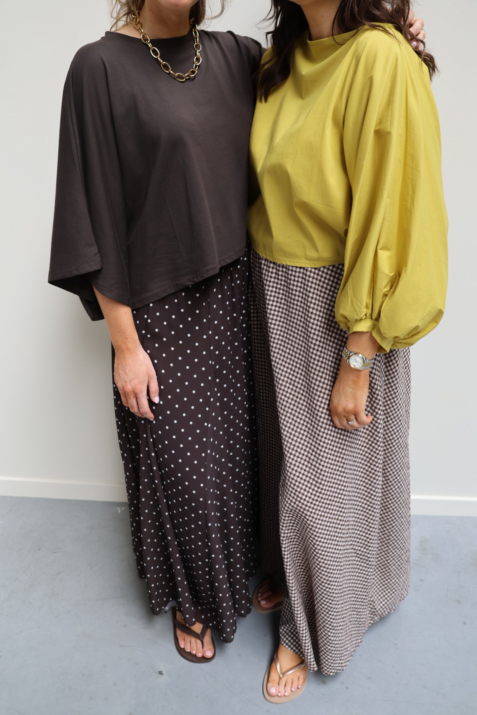 Vive blouse met wijde mouwen oker
