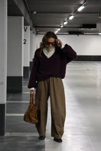 Anna carreaux balloon broek camel