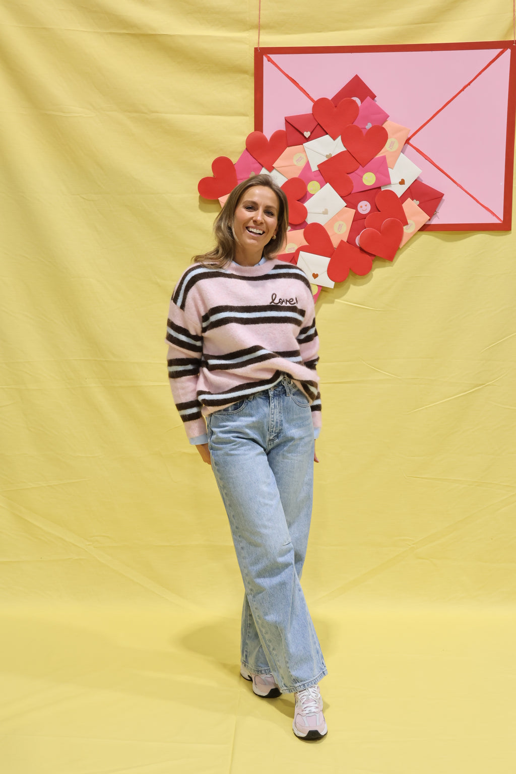 Mina love knit roze/bruin