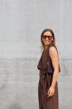 Yara top bruin met strikdetail