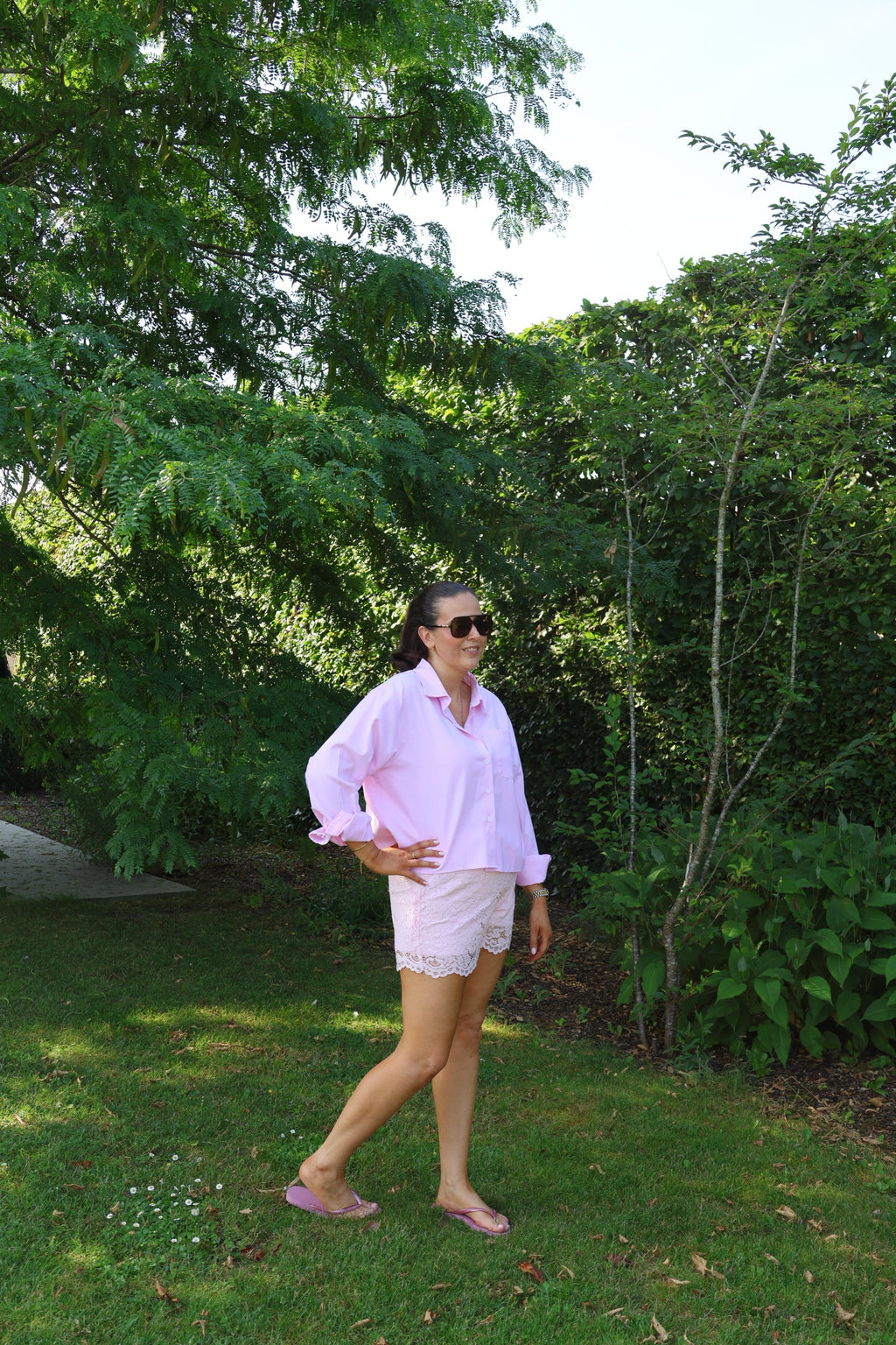 Millie cropped hemdje roze