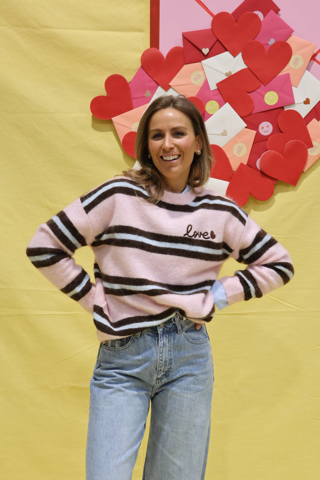 Mina love knit roze/bruin