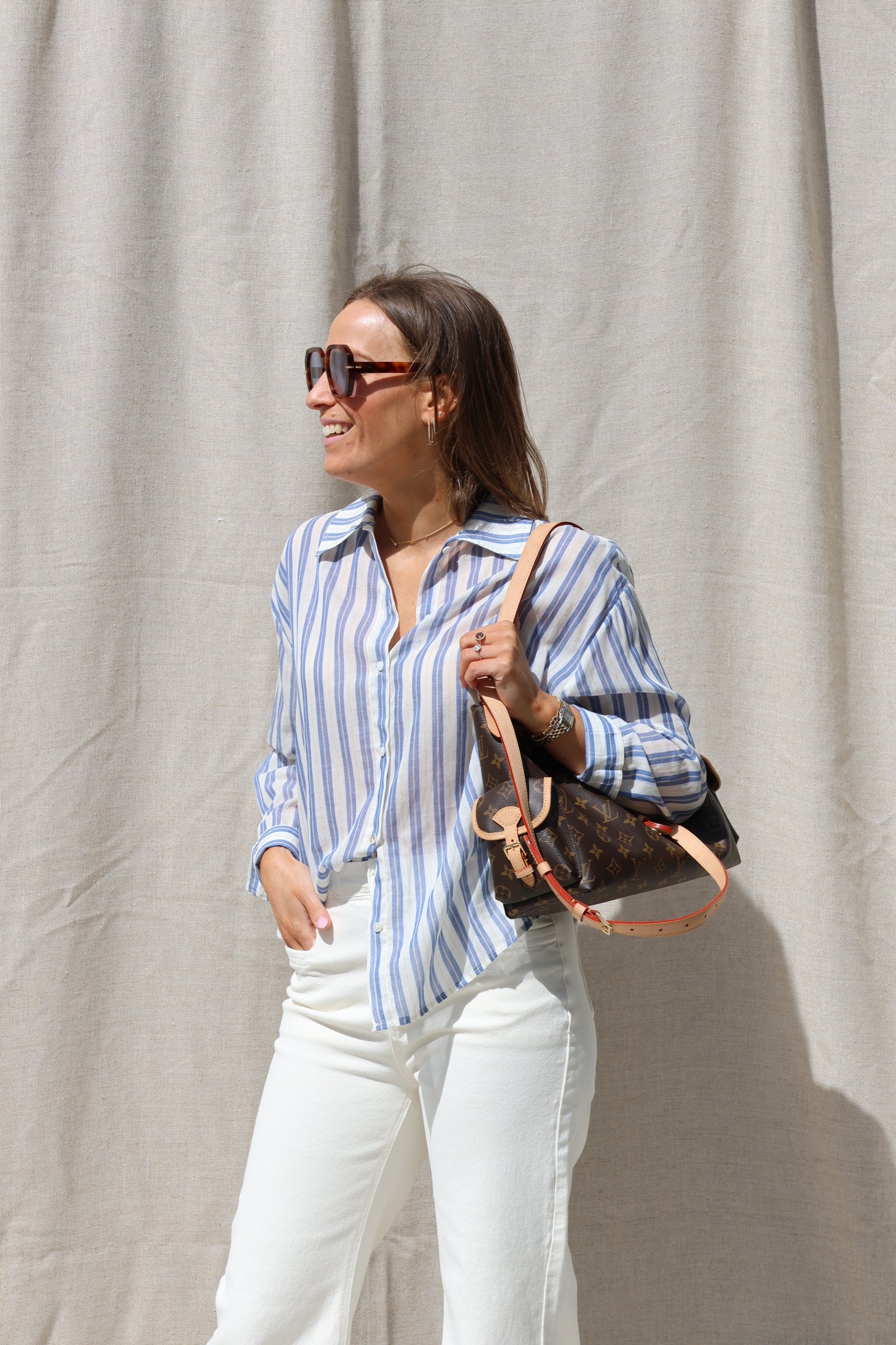 Eva gestreept hemd blauw